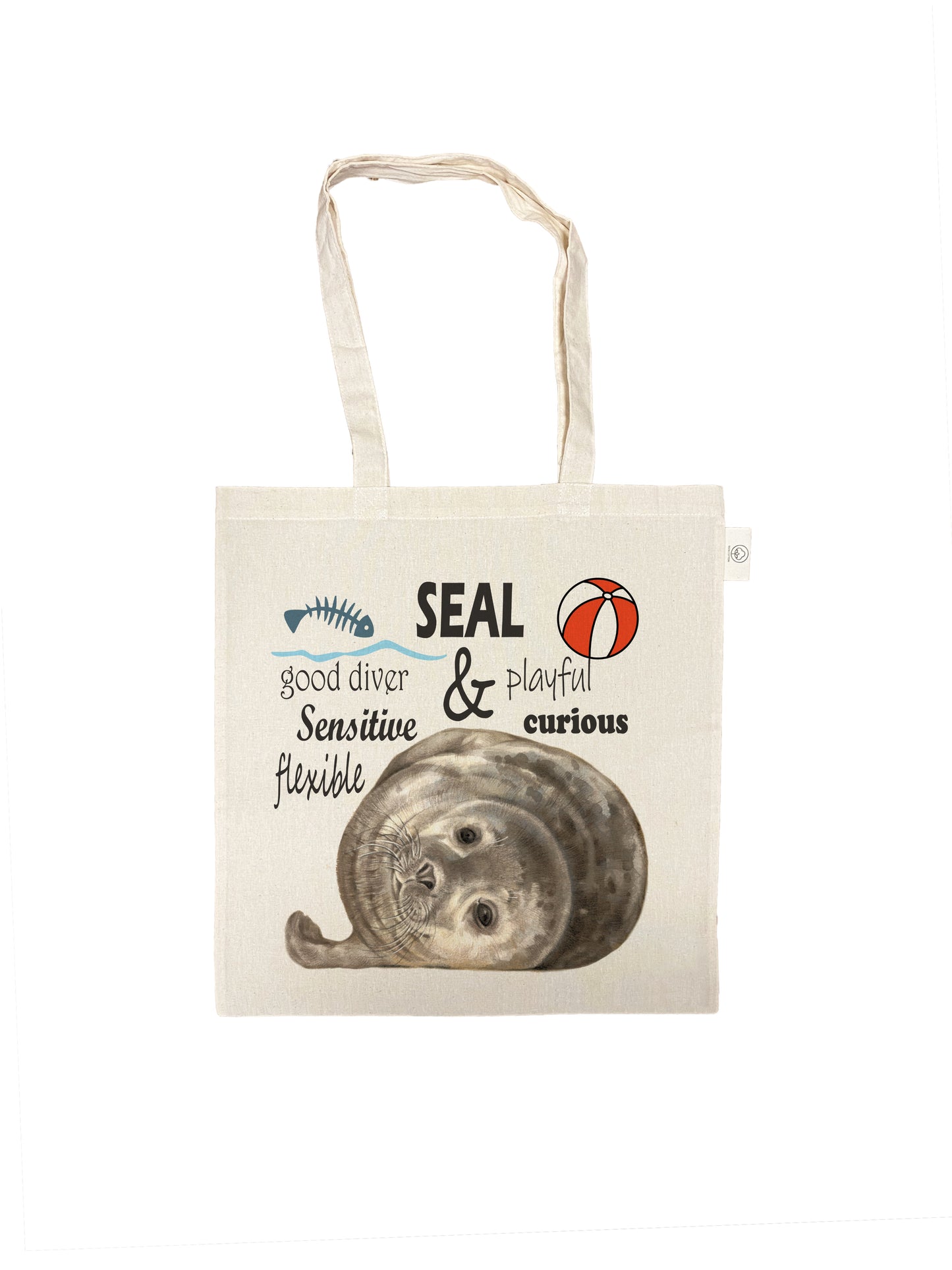 Tas Zeehond met text