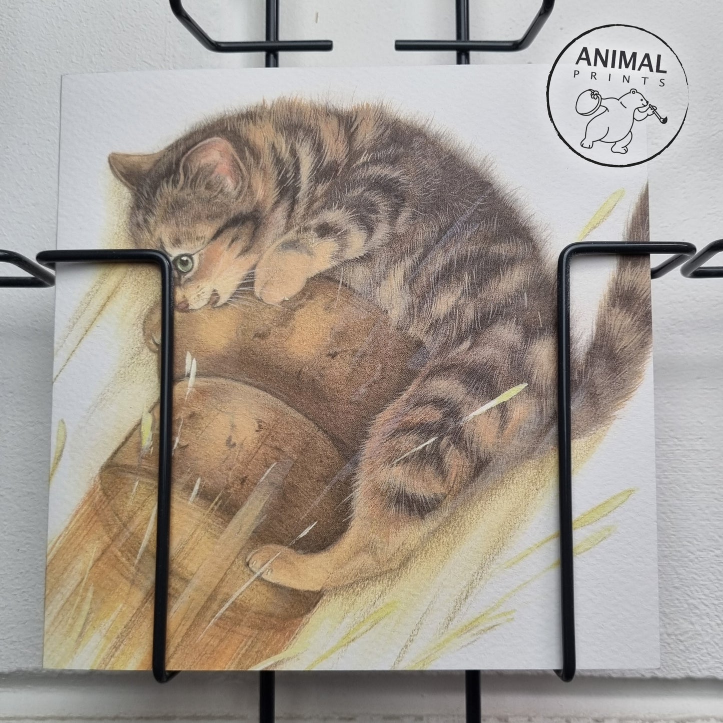 Vierkante kaart - Ook zin in een knalfeestje? (katten print)