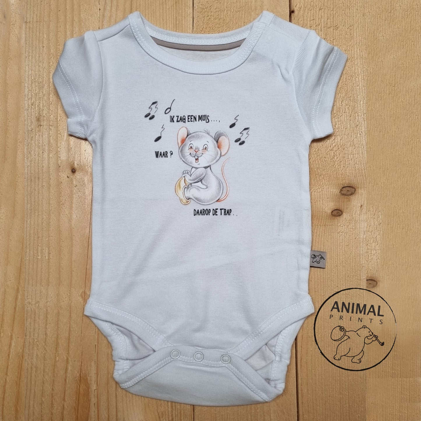 Babyromper Kinderliedjes - "Ik zag een muis,....."