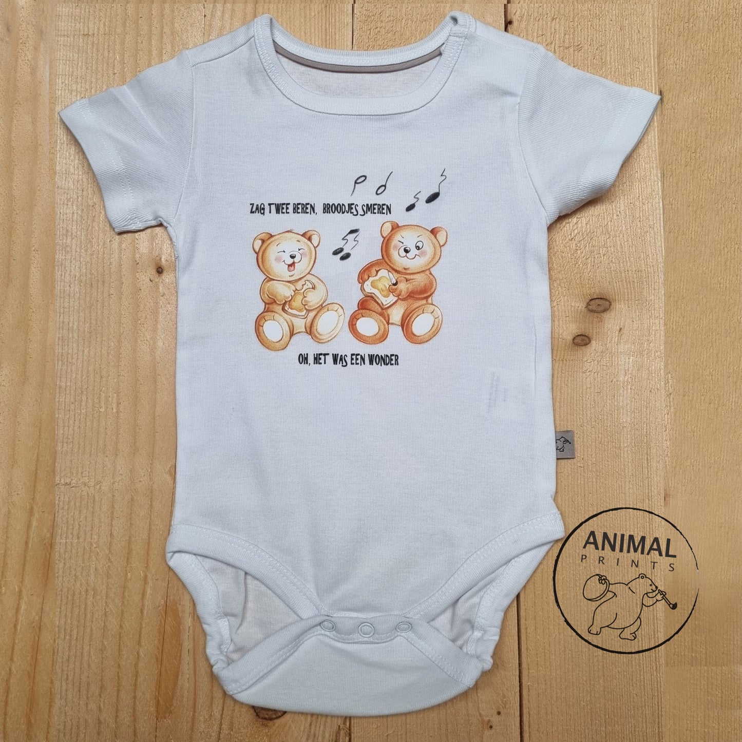 Babyromper Kinderliedjes - "Zag 2 beren,....."