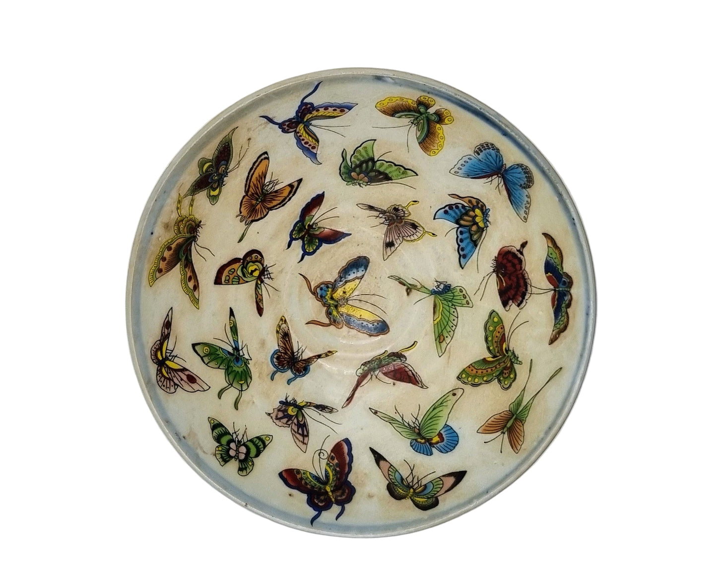 Asian bowl with butterflies; large size