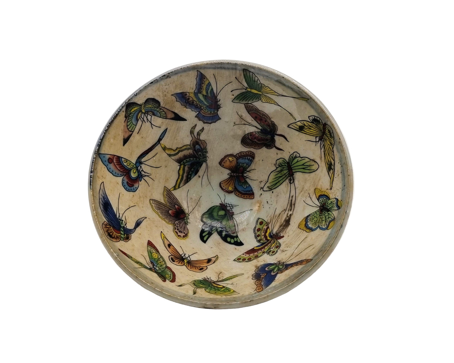 Asian bowl with butterflies