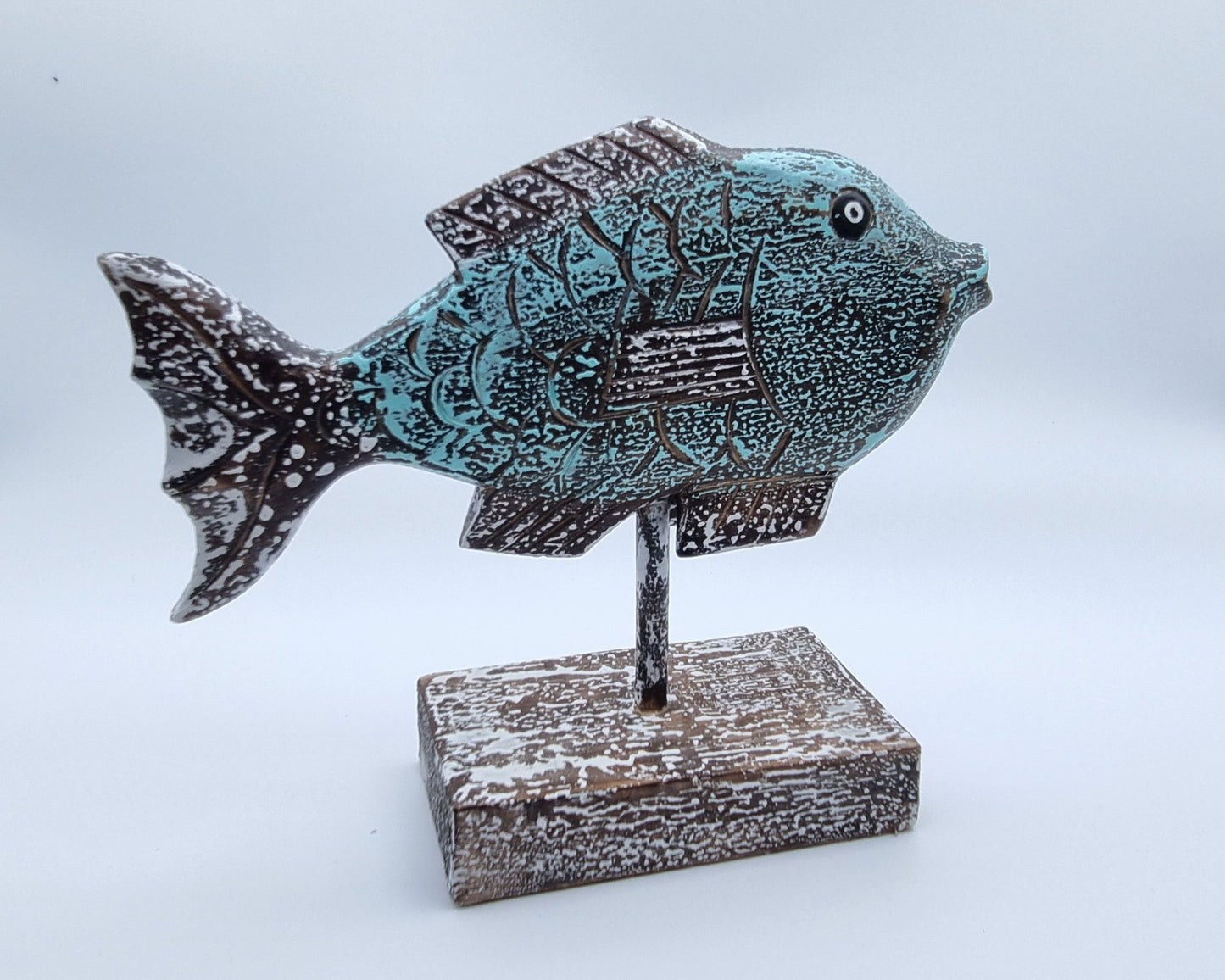 Houten vis op standaard - maat S (Koi Karper)