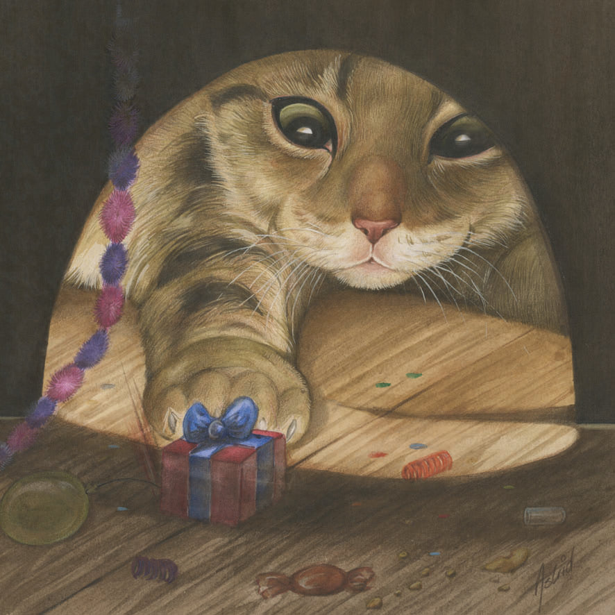 Square Card - I have a little present for my mouse friend.....