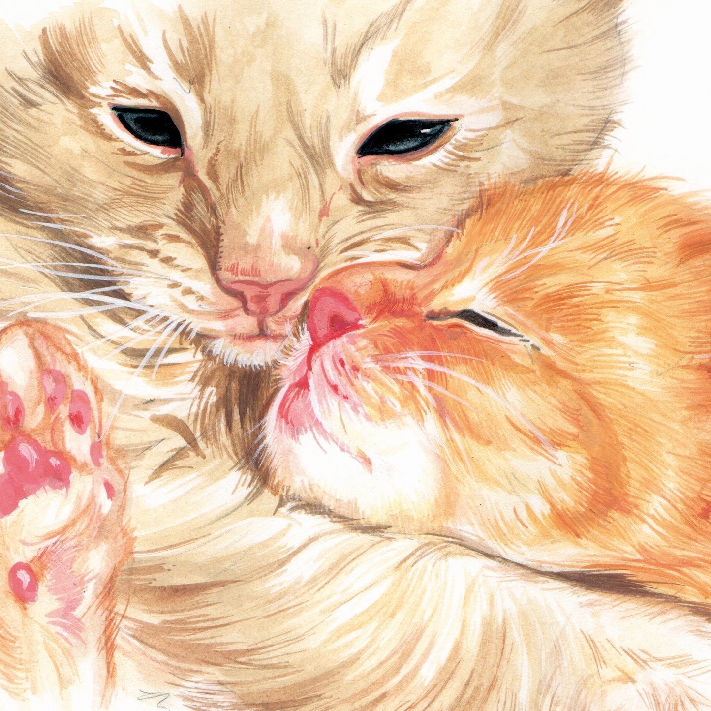 Vierkante kaart - Echte liefde begint bij jezelf.. (katten print)