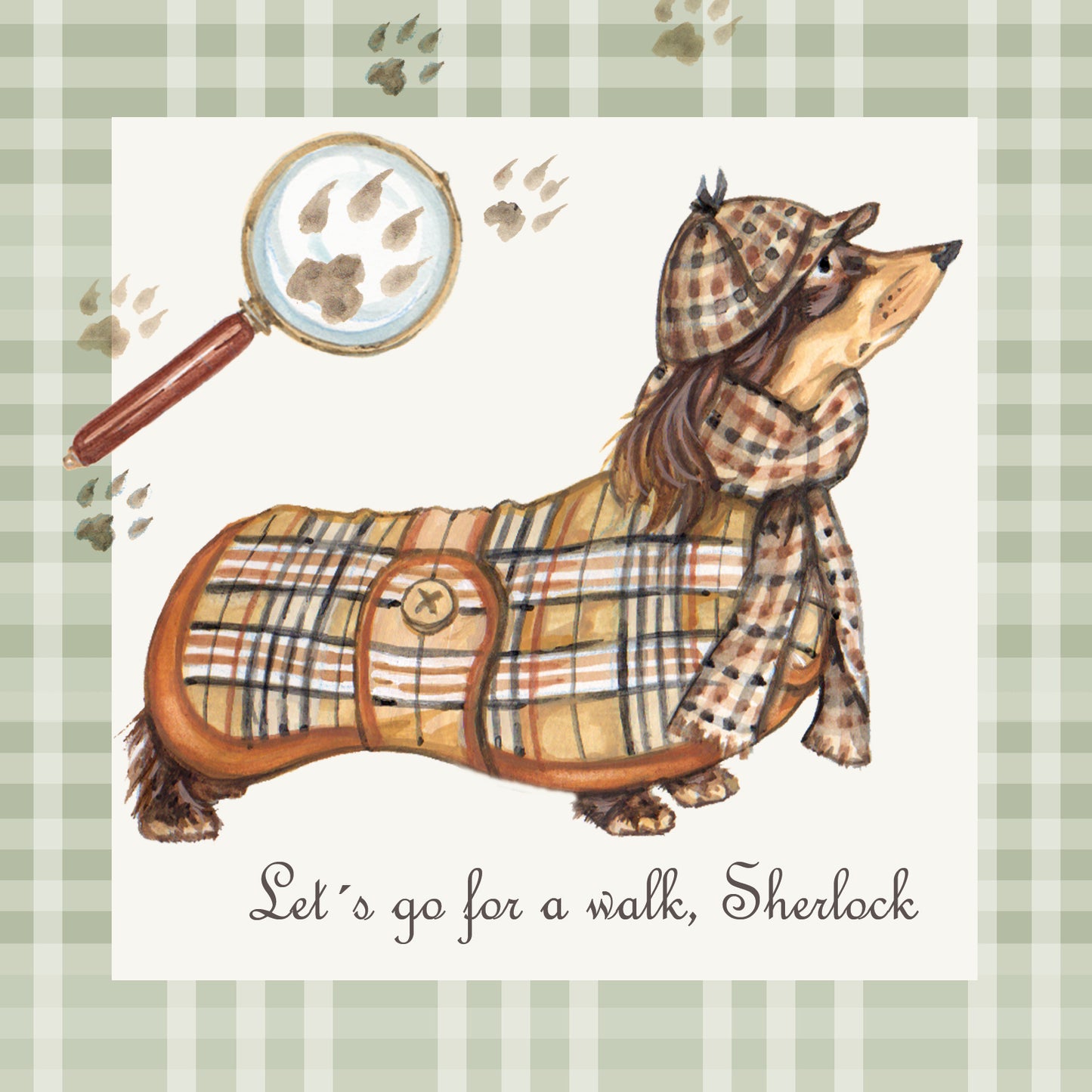 Vierkante kaart - Sherlock (Teckel/ Dachshund)
