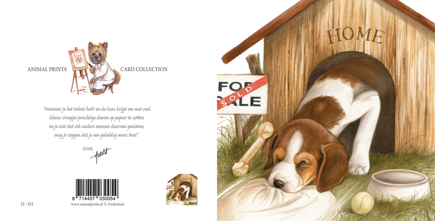 Square card - Relocation. Doghouse for Sale