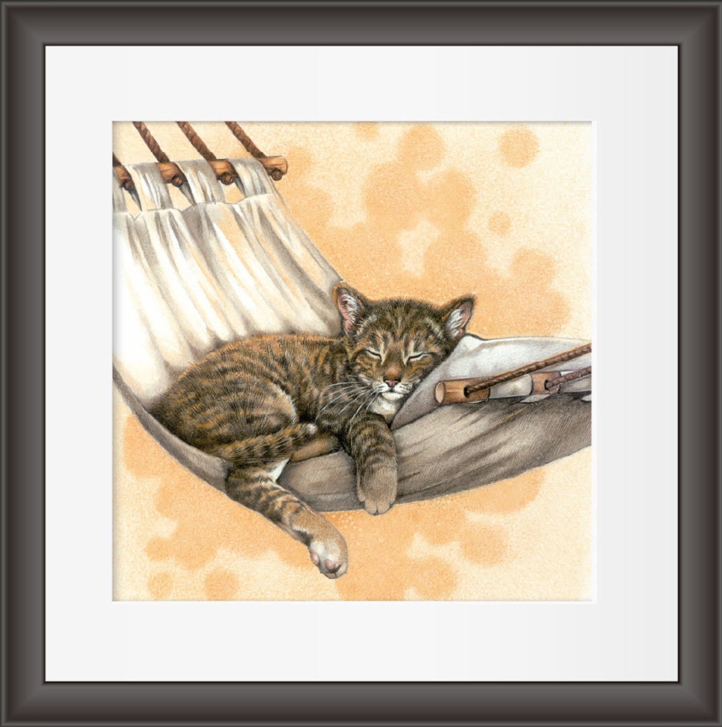 Reproduktion "Katze in der Hängematte".