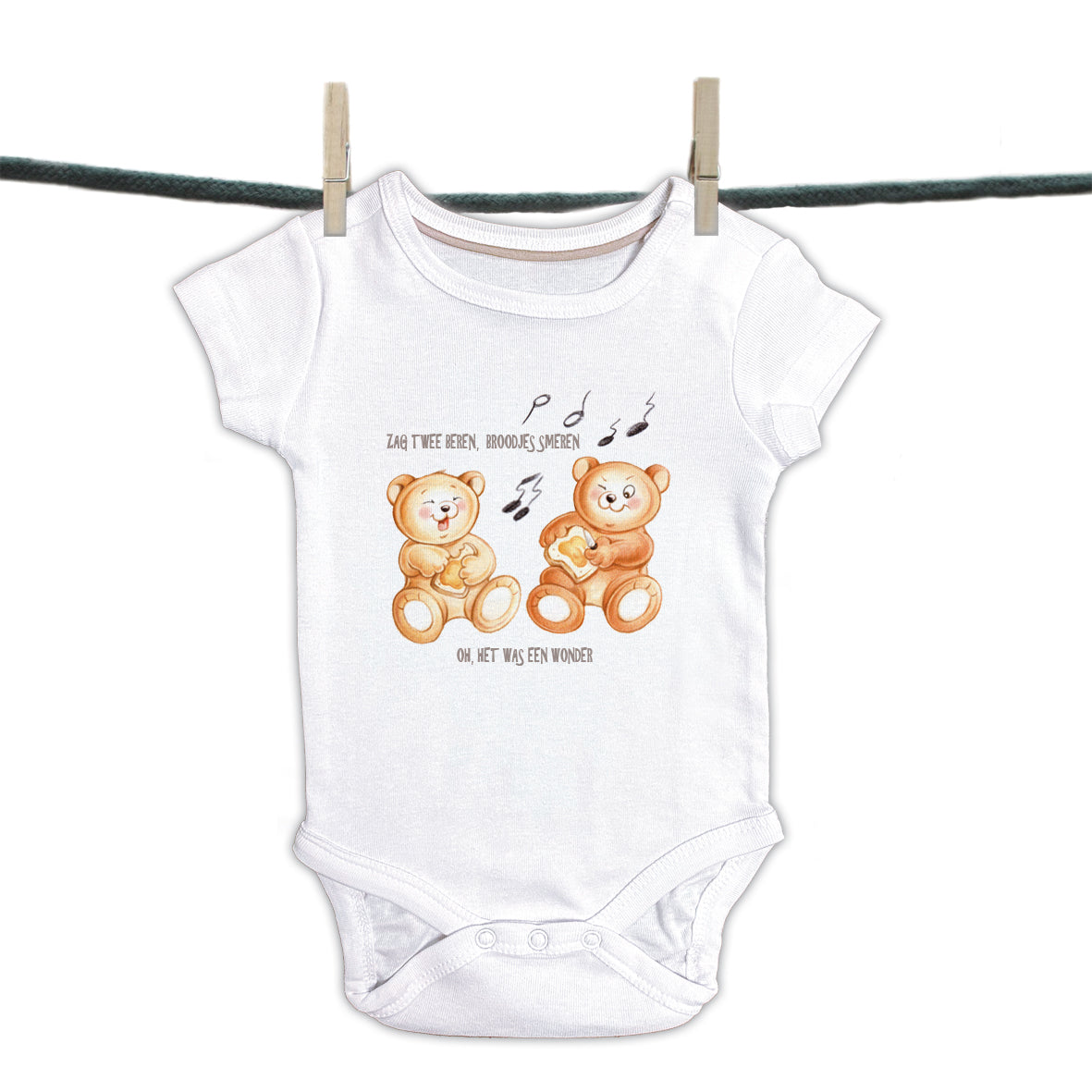 Babyromper Kinderliedjes - "Zag 2 beren,....."