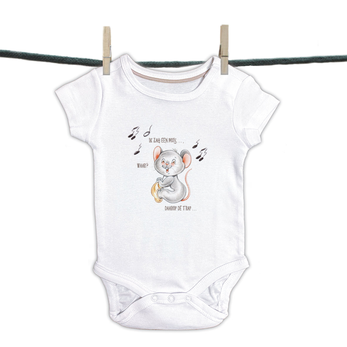 Babyromper Kinderliedjes - "Ik zag een muis,....."