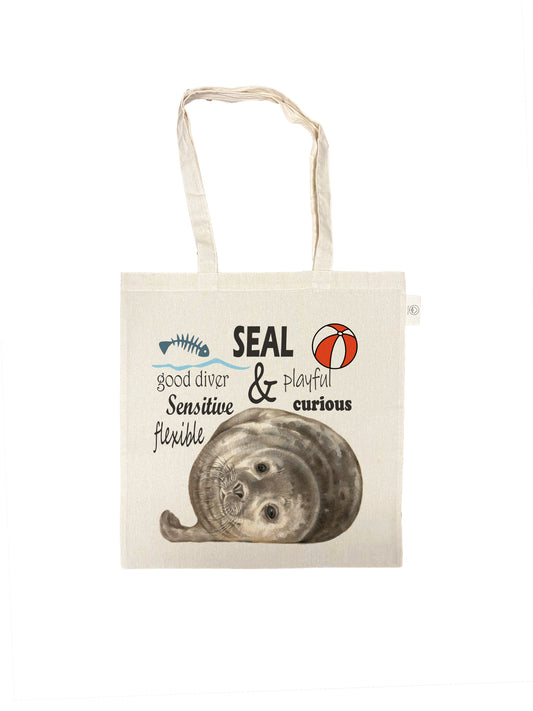 Tas Zeehond met text