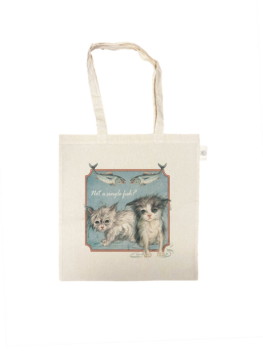 Katoenen tas - Vintage -  "Not a single Fish"