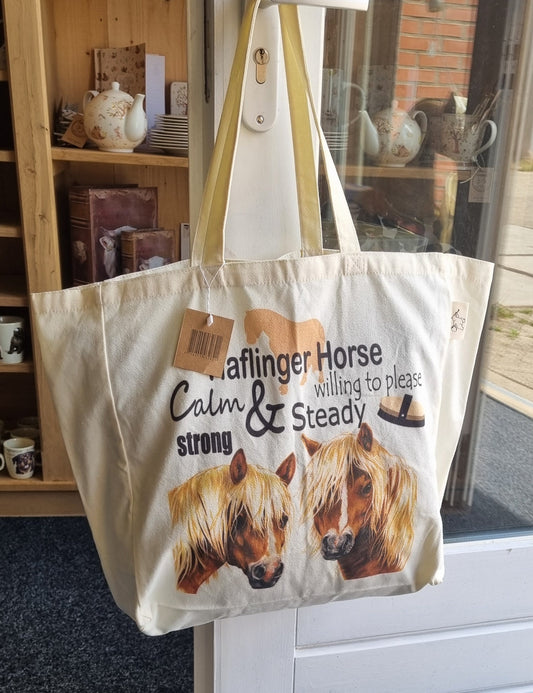 Katoenen winkelshopper met bedrukking - Haflingers