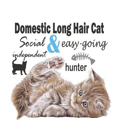 Katoenen winkelshopper met bedrukking - Domestic Long Hair Cat - Langharige kat