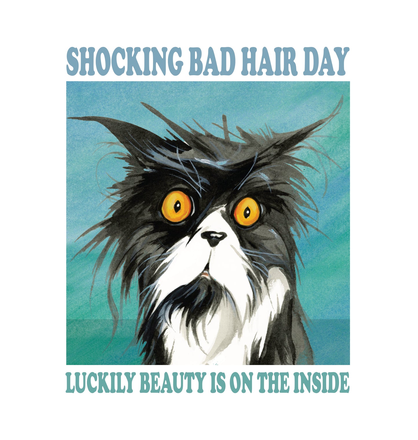 Katoenen winkelshopper met bedrukking - Shocking Bad Hairday Cat