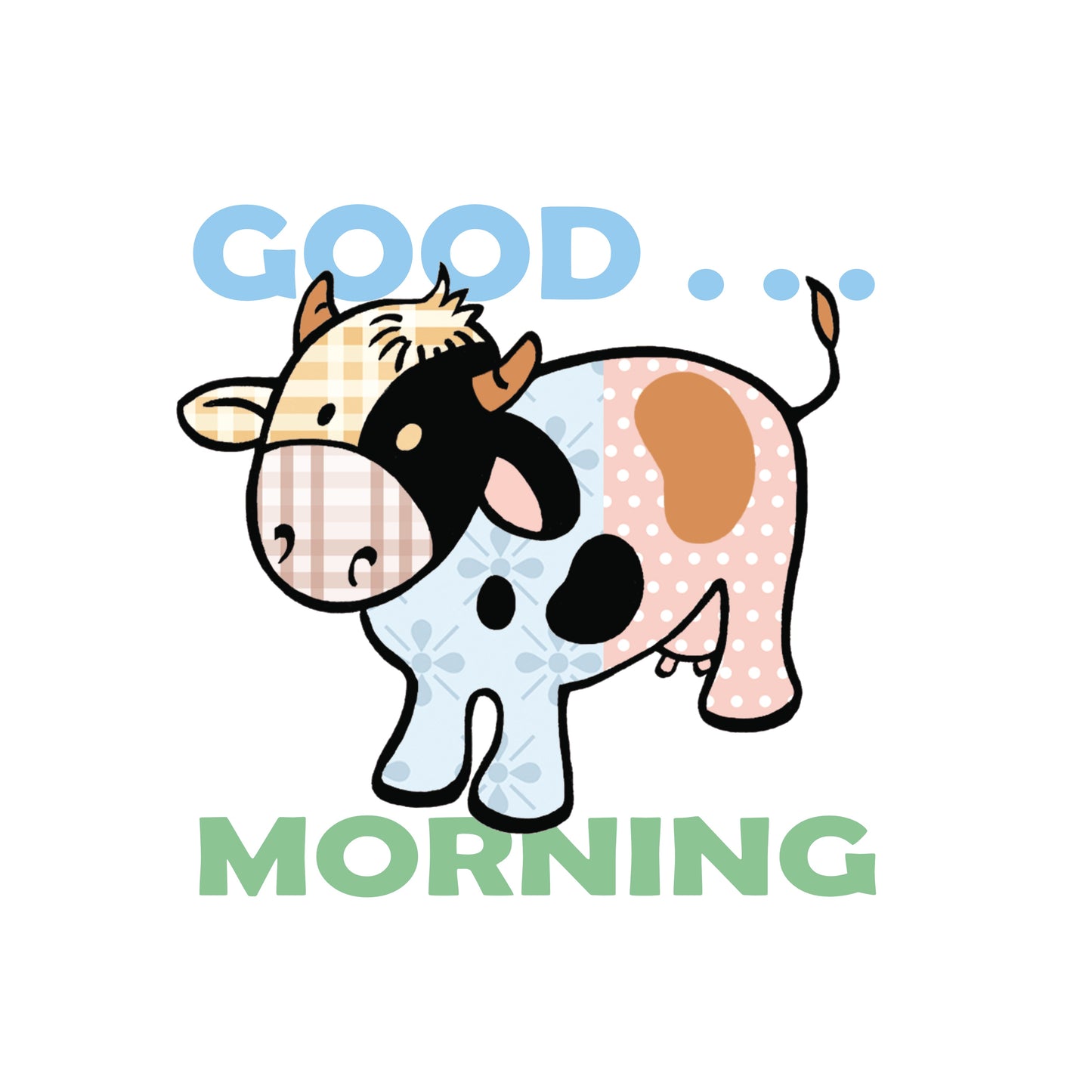 Katoenen winkel/bigshopper - Koe - Patchwork - Good Morning