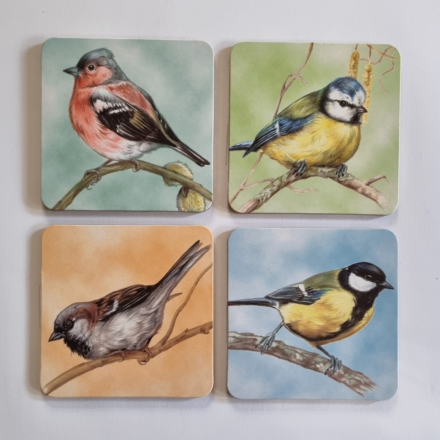 Set van 4 onderzetters - Vogelserie 2