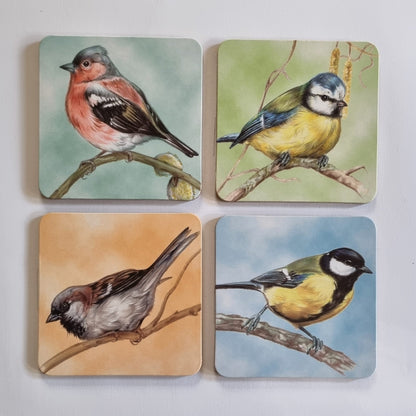 Set van 4 onderzetters - Vogelserie 2