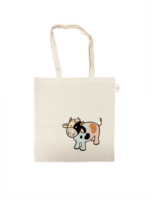 Bedruckte Baumwolltasche - Patch Cow