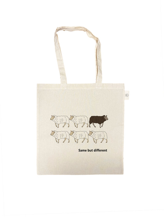 Baumwolltasche mit Aufdruck – Same but Different – ​​Schaf