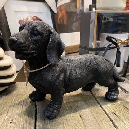 Teckel beeld in het zwart