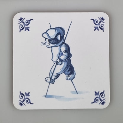 Onderzetter 38-007 - Katten Delfs blauw