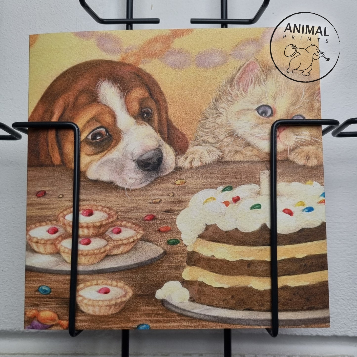 Quadratische Karte - Beagle und Perser