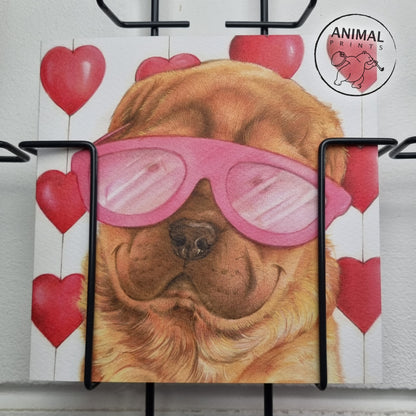 Vierkante kaart - Liefde, mijn Valentijn, mijn grote liefde (Hond, Sharpei)