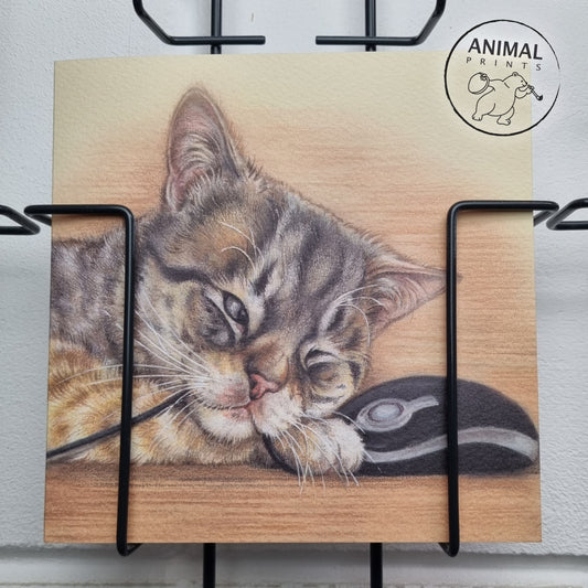 Vierkante kaart - Maakt niet uit wat voor muis, ik kan me gewoon niet beheersen. (katten print)