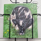 Square card - Calf in the pasture