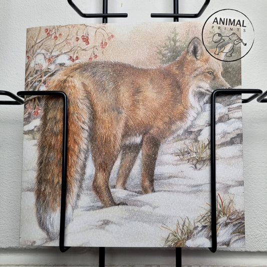 Quadratische Karte - Fuchs im Schnee