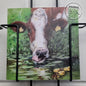 Vierkante kaart - Wie heeft er behoefte aan een oude koe uit de sloot, als er nieuwe gewoon naast staan? (Koeien print)