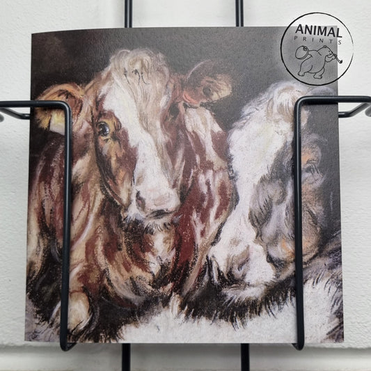 Vierkante kaart - Twee koeien - Kalverliefde (Koeien print)