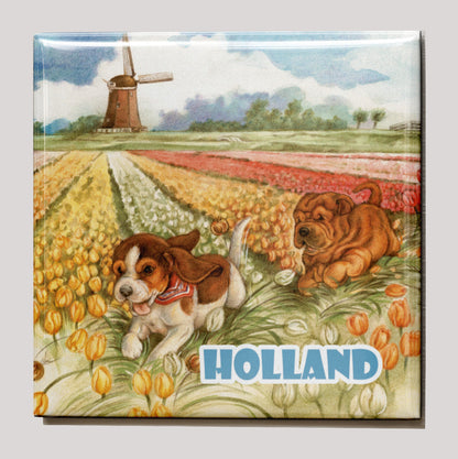 Koelkastmagneet - Hollandse Bloembollenvelden