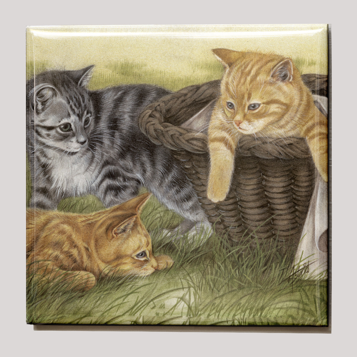 Koelkastmagneet - Katten in mand