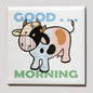 Koelkastmagneet - Koe - Good Morning