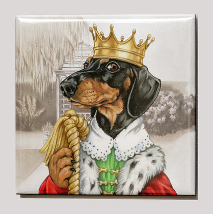 Koelkastmagneet - Teckel - Koning