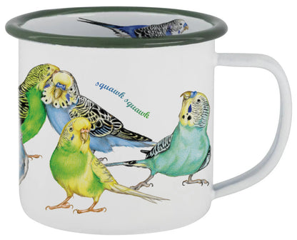Mokken met collage - Parkietjes