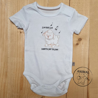 Babyromper  Kinderliedjes - "Slaap Kindje Slaap,,....."