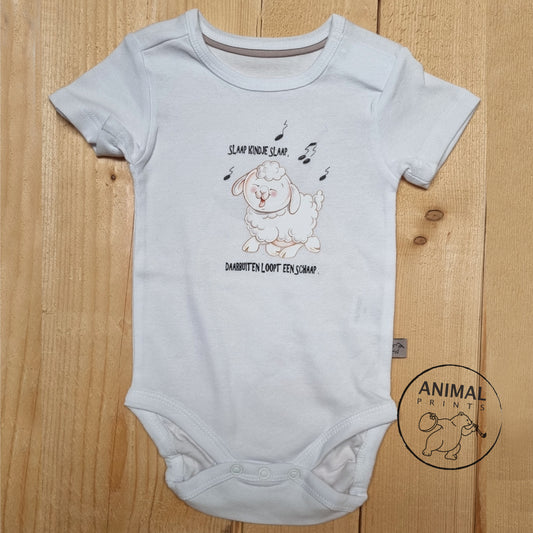 Babyromper  Kinderliedjes - "Slaap Kindje Slaap,,....."