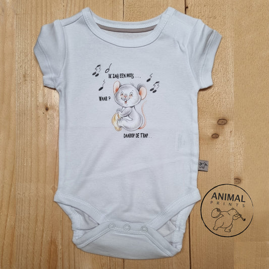 Babyromper  Kinderliedjes - "Ik zag een muis,....."