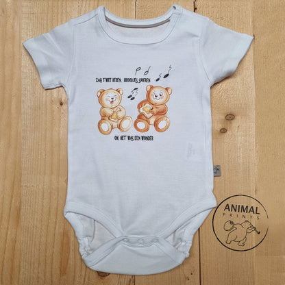 Babyromper  Kinderliedjes - "Zag 2 beren,....."