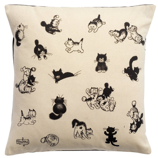 Katoenen kussen met katten print. Uit de Winkler collectie*