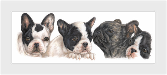 Reproduktion "Welpen der französischen Bulldogge".