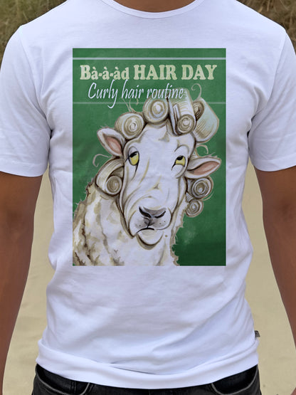 T-shirt "Bad Hair Day - "Curly hair routine".