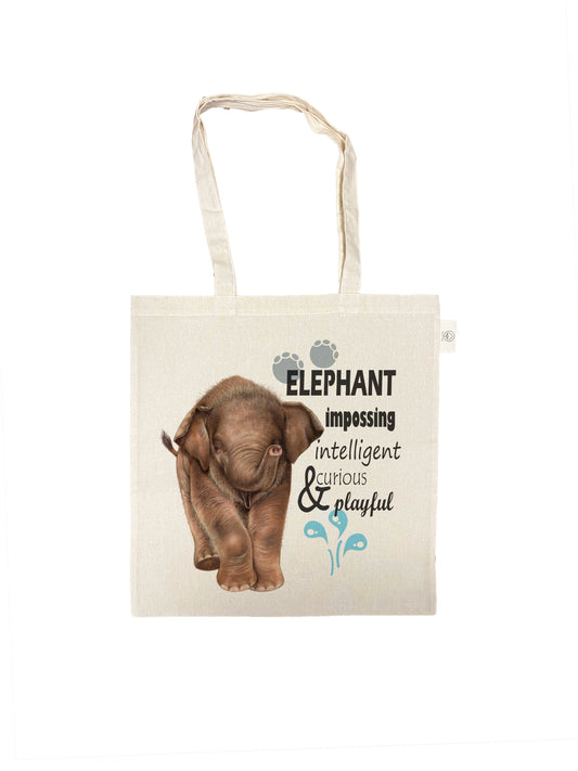 Katoenen tas - Olifant met tekst