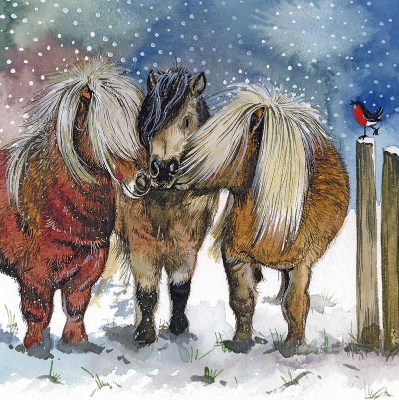 Alex Clark - Christmas Card Box - Ponies 