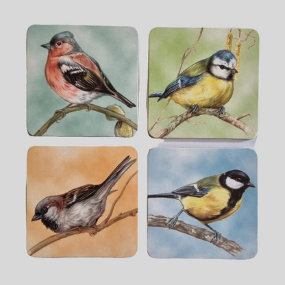Set van 4 onderzetters - Vogelserie 2