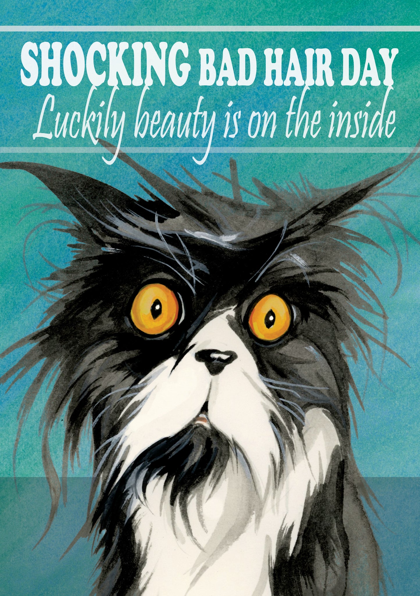 T-shirt "Bad Hairday" - Cat - versie 1