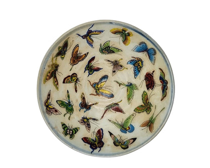 Asian bowl with butterflies; large size